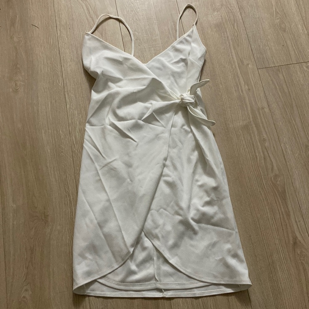 White wrap around dress